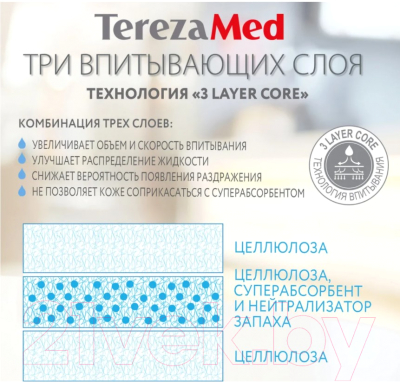 Подгузники для взрослых Tereza Med Одноразовые Large Extra №3