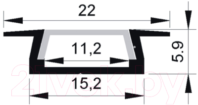 Профиль для светодиодной ленты JAZZway PAL 2206 / 1009616