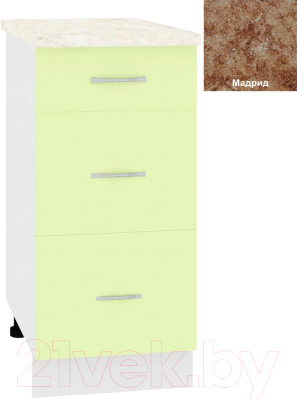 Шкаф-стол кухонный Кортекс-мебель Корнелия Лира НШ40р3ш - фото