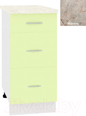 Шкаф-стол кухонный Кортекс-мебель Корнелия Лира НШ40р3ш - фото