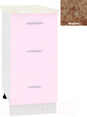 Шкаф-стол кухонный Кортекс-мебель Корнелия Лира НШ40р3ш - фото