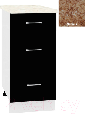 Шкаф-стол кухонный Кортекс-мебель Корнелия Лира НШ40р3ш - фото