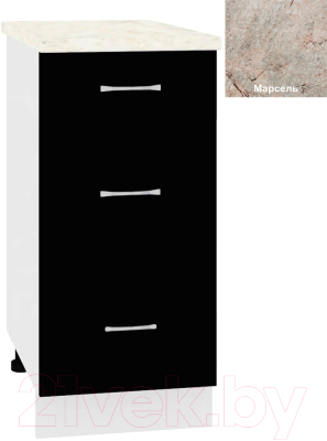 Шкаф-стол кухонный Кортекс-мебель Корнелия Лира НШ40р3ш - фото