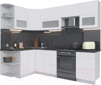 Готовая кухня Интерлиния Мила Матте 1.5x2.5 Б левая - фото
