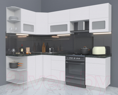 Готовая кухня Интерлиния Мила Матте 1.5x2.5 Б левая