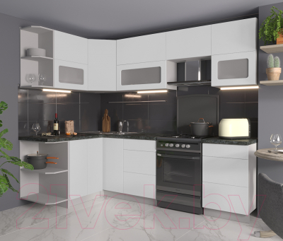 Готовая кухня Интерлиния Мила Матте 1.5x2.5 Б левая