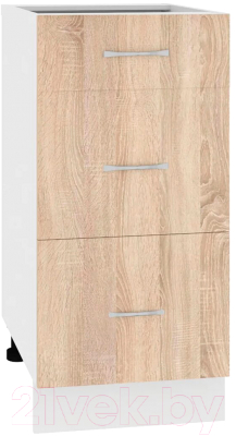 Шкаф-стол кухонный Кортекс-мебель Корнелия Лира НШ40р3ш без столешницы - фото