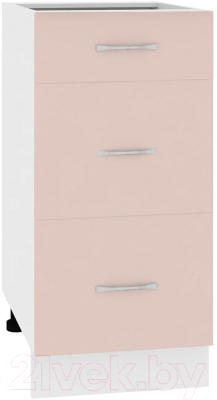 Шкаф-стол кухонный Кортекс-мебель Корнелия Лира НШ40р3ш без столешницы - фото