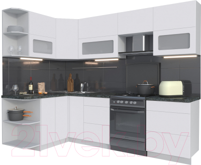 Готовая кухня Интерлиния Мила Матте 1.5x2.6 Б левая - фото