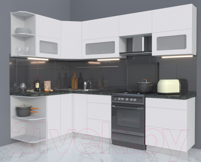 Готовая кухня Интерлиния Мила Матте 1.5x2.6 Б левая