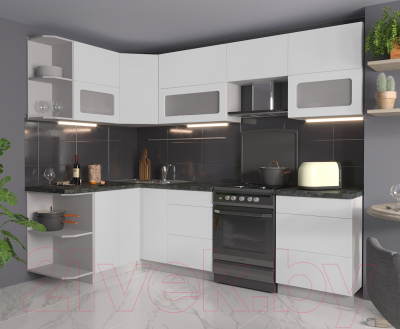 Готовая кухня Интерлиния Мила Матте 1.5x2.6 Б левая