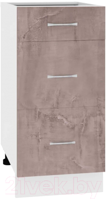 Шкаф-стол кухонный Кортекс-мебель Корнелия Лира НШ40р3ш без столешницы - фото