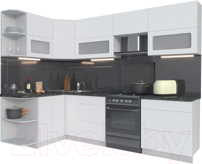 Готовая кухня Интерлиния Мила Матте 1.5x2.7 Б левая - фото