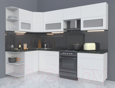 Готовая кухня Интерлиния Мила Матте 1.5x2.7 Б левая