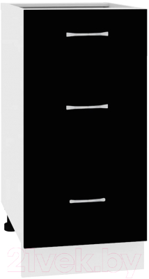 Шкаф-стол кухонный Кортекс-мебель Корнелия Лира НШ40р3ш без столешницы - фото