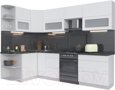 Готовая кухня Интерлиния Мила Матте 1.5x2.8 Б левая - фото