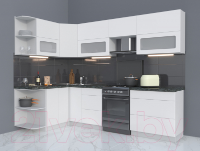 Готовая кухня Интерлиния Мила Матте 1.5x2.8 Б левая