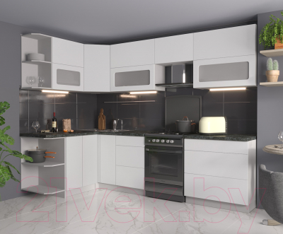 Готовая кухня Интерлиния Мила Матте 1.5x2.8 Б левая