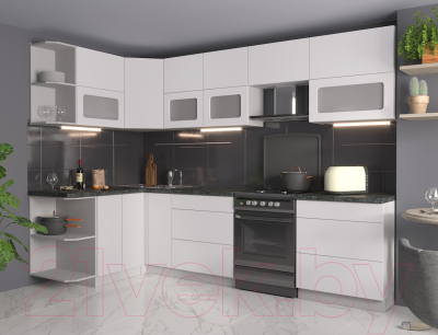 Готовая кухня Интерлиния Мила Матте 1.5x2.9 Б левая