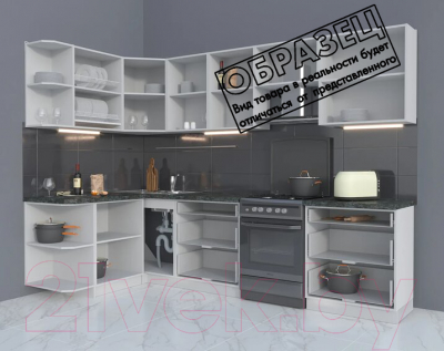 Готовая кухня Интерлиния Мила Матте 1.5x2.9 Б левая