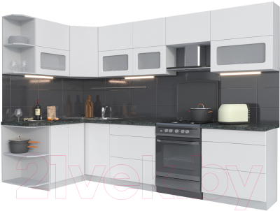 Готовая кухня Интерлиния Мила Матте 1.5x3.0 Б левая - фото