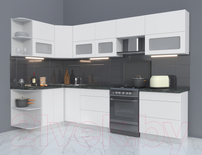 Готовая кухня Интерлиния Мила Матте 1.5x3.0 Б левая