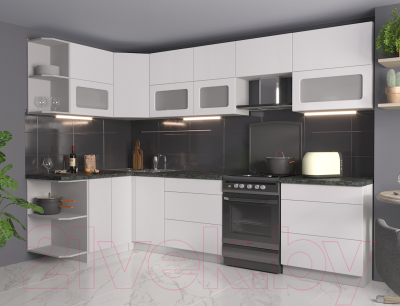 Готовая кухня Интерлиния Мила Матте 1.5x3.0 Б левая