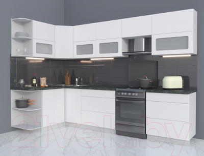 Готовая кухня Интерлиния Мила Матте 1.5x3.1 Б левая