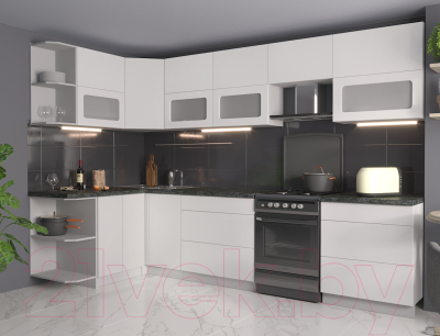 Готовая кухня Интерлиния Мила Матте 1.5x3.1 Б левая