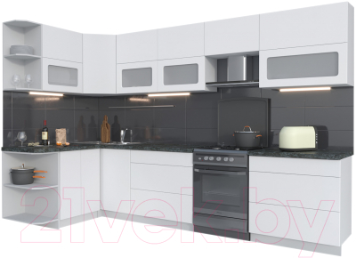 Готовая кухня Интерлиния Мила Матте 1.5x3.2 Б левая - фото