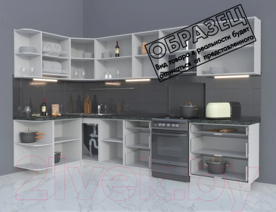 Готовая кухня Интерлиния Мила Матте 1.5x3.3 Б левая