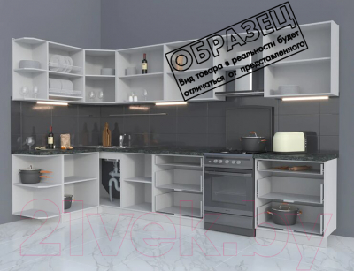 Готовая кухня Интерлиния Мила Матте 1.5x3.4 Б левая