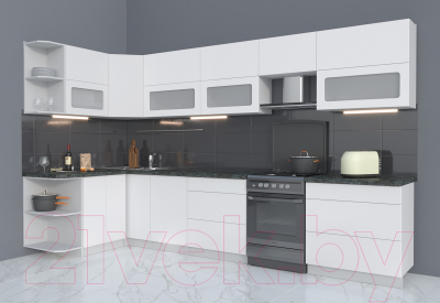 Готовая кухня Интерлиния Мила Матте 1.5x3.5 Б левая