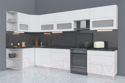 Готовая кухня Интерлиния Мила Матте 1.5x3.6 Б левая