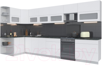 Готовая кухня Интерлиния Мила Матте 1.5x3.9 Б левая - фото