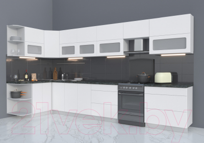 Готовая кухня Интерлиния Мила Матте 1.5x3.9 Б левая