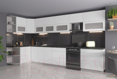 Готовая кухня Интерлиния Мила Матте 1.5x3.9 Б левая