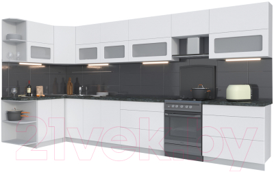Готовая кухня Интерлиния Мила Матте 1.5x4.0 Б левая - фото