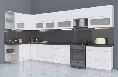 Готовая кухня Интерлиния Мила Матте 1.5x4.0 Б левая