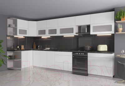 Готовая кухня Интерлиния Мила Матте 1.5x4.0 Б левая