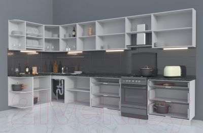 Готовая кухня Интерлиния Мила Матте 1.5x4.0 Б левая