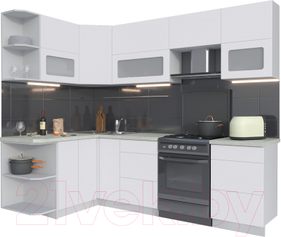 Готовая кухня Интерлиния Мила Матте 1.5x2.5 Б левая - фото