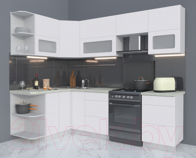 Готовая кухня Интерлиния Мила Матте 1.5x2.5 Б левая