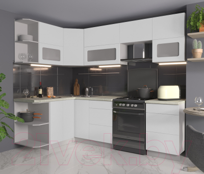 Готовая кухня Интерлиния Мила Матте 1.5x2.5 Б левая