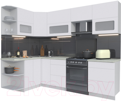 Готовая кухня Интерлиния Мила Матте 1.5x2.6 Б левая - фото