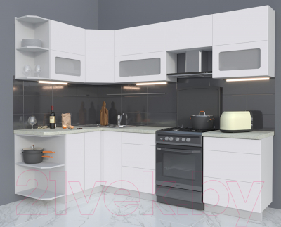 Готовая кухня Интерлиния Мила Матте 1.5x2.6 Б левая