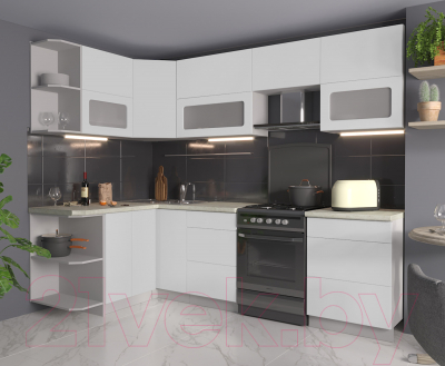 Готовая кухня Интерлиния Мила Матте 1.5x2.6 Б левая