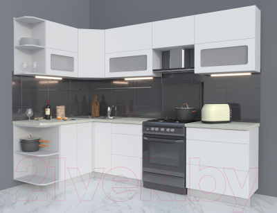 Готовая кухня Интерлиния Мила Матте 1.5x2.7 Б левая