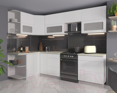 Готовая кухня Интерлиния Мила Матте 1.5x2.7 Б левая