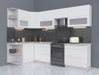 Готовая кухня Интерлиния Мила Матте 1.5x2.8 Б левая